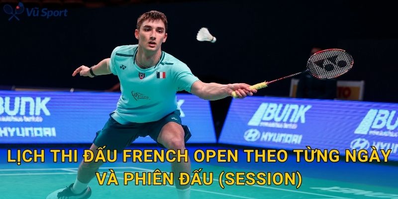 Lịch thi đấu French Open theo từng ngày và phiên đấu (session)